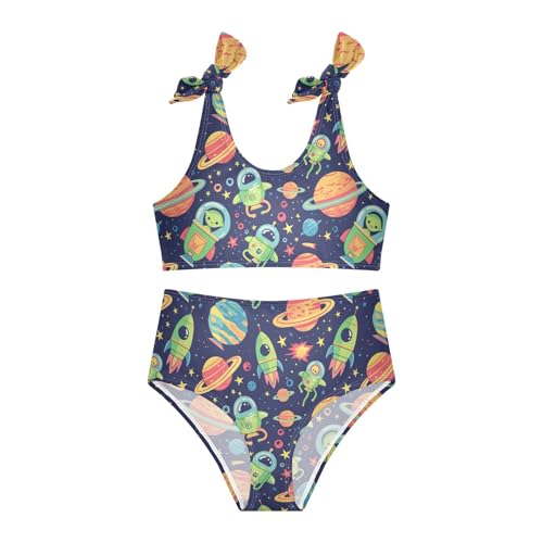 Wusikd Spaceships Girls Swimsuits Two Piece Aliens Planets Swimwear Bikini Set for for Girls Size 3T3