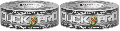 Image of Duck Pro Heavy Duty Duct Tape for Long Lasting Repairs, 2 inch Wide (1.88 in x 60 Yds) Performance Grade Tape with Waterproof Backing, Silver, 1 Roll (Pack of 2)