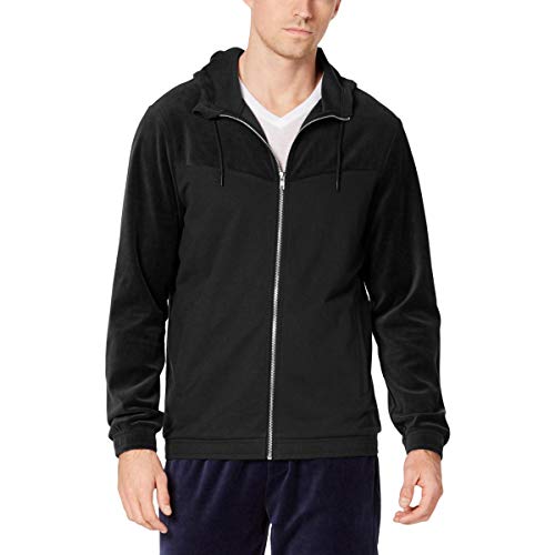 Ideology Mens Velour Fitness Athletic Jacket Black XL