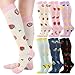scenicamp 6 Pairs Compression Socks for Women Men Wide Calf Knee High Support Compression Socks Circulation Support, Fruit, Large-X-Large