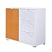 Produktbild Kommode Sideboard in Hochglanz weiß orange mit 1 Tür und 3 Schubkästen  B x H x T: ca. 96 x 87 x 40 cm  Made in Germany