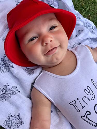 Kids 1-3T Sun Bucket Hats Toddler Anti-UV-Protection - Cotton Wide Brim Hats Fit for 52cm(20.5inches)3