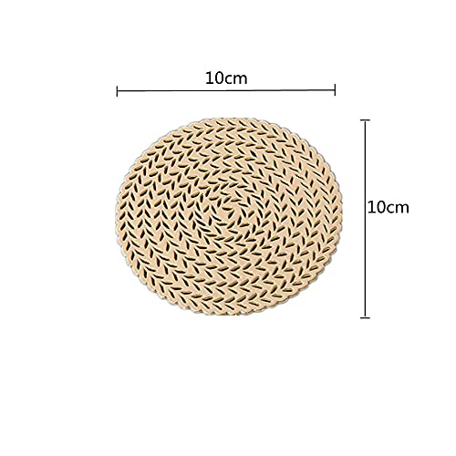 LAIYOHO 6 Pack Gold Coasters 10x10cm, Round Hollowed PVC Drink Mats, Heat Resistant Table Protection for Home Kitchen Dining - Image 2