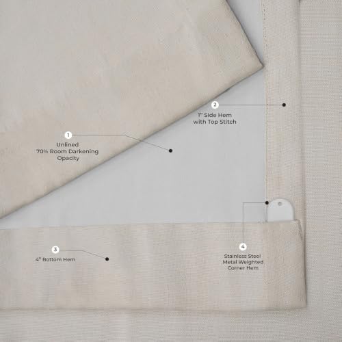 Image of HPD Half Price Drapes Grommet Linen Curtains 96 Inches Long Room Darkening Curtains for Bedroom & Living Room (1 Panel), 50W x 96L, Birch