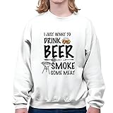 Pitmaster Gift Design for BBQ and Beer Lovers Smoker Hoodies Sweats White Muticolor Unisex Sweatshirt