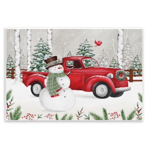 Winter Wonderland Snowman, 10 x 15 Inch Mounted Print on Wall Plaque