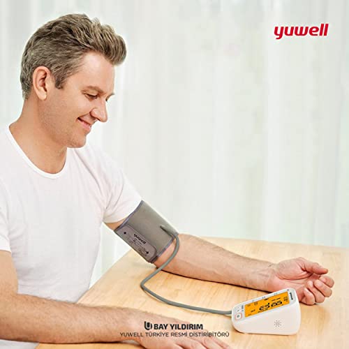 Image of Yuwell Digital Blood Pressure Monitor, Model YE-660F, Large LCD Display, Voice Broadcast, 90 Memory Storage, XL Cuff
