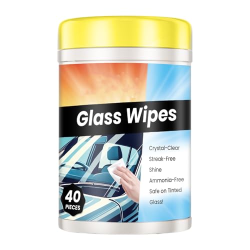 Lingettes Nettoyantes Pour Vitres De Voiture, 40 Pièces Anti-Buée, Lingettes Nettoyantes Pour Film Gras Sur Vitres De Voiture, Usage Miroir Salle Bain Trajets Conduite Nuit Saison Pluie
