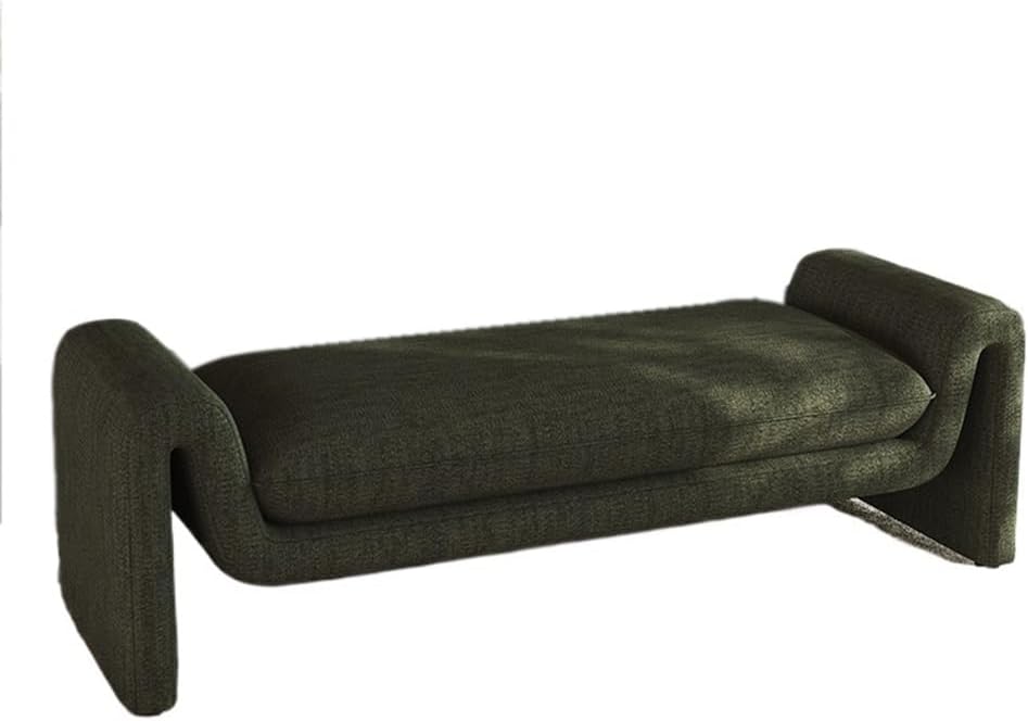End Stool Middle-Aged Style Bed End Stool Cloakroom Long Bench Bedroom Bed End Couch Simple Retro Bed End Sofa Stool Long Bench(Dark Green,Medium)
