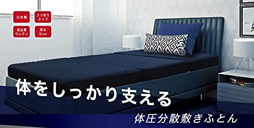 ロマンス小杉　体圧分散マットレス Amazon｜ロマンス小杉 体圧分散 敷きふとん 三つ折り 180N ネイビー