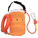 BEAHING Dispositivo de flotación arrojable, Bolsa de Lanzamiento de Cuerda de Rescate acuático con Cuerda de 69 pies y 8mm, Seguridad de Emergencia para Bote de balsa de Kayak