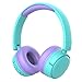 Cuffie Bluetooth per bambini gorsun con regolatore di volume 85dB, Cuffie Bluetooth senza fili per bambini con microfono, Cuffie per bambini over-ear stereo bluetooth pieghevoli viola