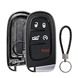 SUPALAND Key Fob Shell Case Replacement for Jeep Cherokee 2014 2015 2016 2017 2018 2019 2020 2021 2022 Keyless Entry Remote Start Control GQ4-54T 5 Button with Keycain