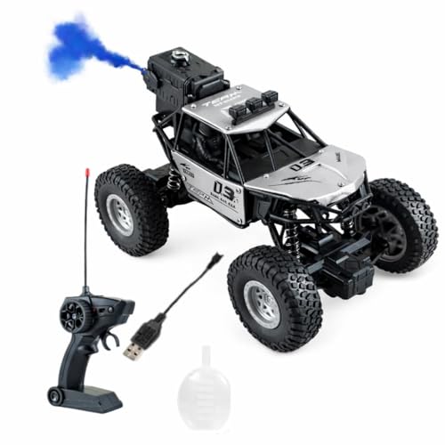 Image of Braintastic Rock Climbing RC Cart Off-Road Rock Crawler Truck Vehicle 2.4ghz 2wd 1: 20 Radio Remote Control Car Toys for Kids 5+ Years (Rock Crawler 1:16 Grey)