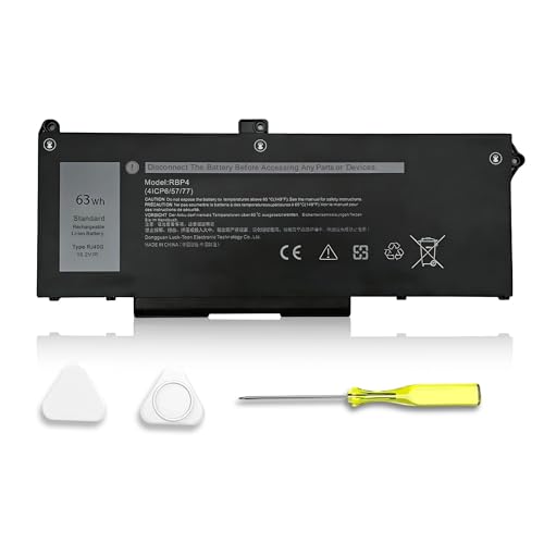 Image of RJ40G 63Wh Laptop Battery Replacement for Dell Latitude 15 5520 Latitude 14 5420 Precision 15 3560 for WY9DX P137G P104F 1K2CF 075X16 0WK3F1 P104F001 P104F002 075X16 1K2CF 0M3KCN 005R42 M033W