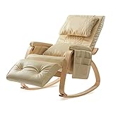 ETZRYSYB Klappstuhl Komfortabler Relax-Schaukelstuhl, cremeweiß