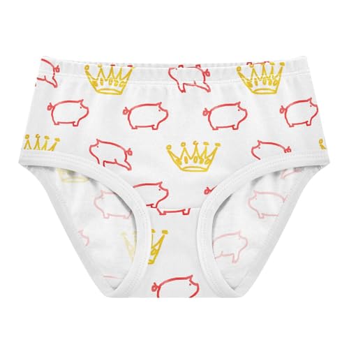 Girls' Underwear Pig Crown Cotton Stretch Comfort Toddler Panties