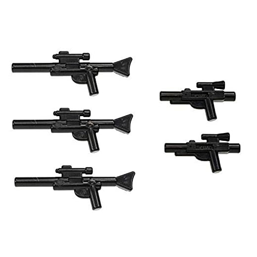 LEGO Star Wars Minifigure Blaster Guns Accessories 5 Pieces (3 Long Blasters, 2 Short Blasters)