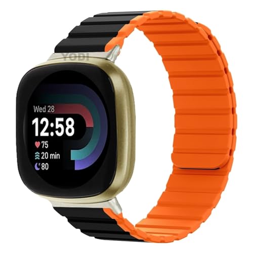 Image of YODI Watch Band Compatible with Fitbit Versa 4 / Fit bit Versa 3 / Fitbit Sense /Sense 2 Band, Soft Replacement Silicone Wristband for Women Flexible Waterproof Sport Watch Strap for Men Large