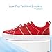 Obtaom Women's Canvas Sneakers Cute Lace up Fashion Sneaker Comfortable Skate Shoe for Lady Casual Tennis Flats(Red/Suede,US10)