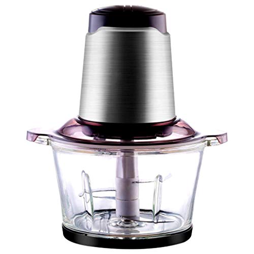 Elektrischer Lebensmittelhacker, Küchenmaschine 1,8 l Glasschale für Fleisch, Gemüse, Obst und Nüsse, Motoreinheit aus rostfreiem Stahl, 300 W.