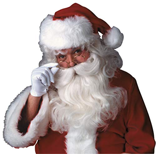 Rubie's Deluxe Santa Beard and Wig Set, White, One Size