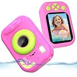 Macchina Fotografica Bambini, 1080P Macchina Fotografica Subacquea Bambini con 2,4" Schermo, 32GB Scheda, 10M/32.8FT Fotocamera Impermeabile Digitale Regalo per Bambini da 3-12 Anni