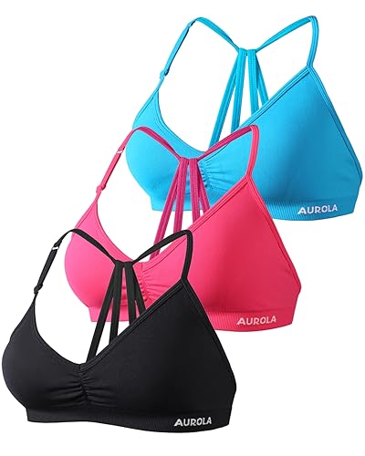 Image of AUROLA Mercury Workout Sports Bras Women Athletic Removable Padded Backless Strapy Minimal Crop Top