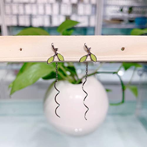 Boucles d'oreilles à feuilles de style S925 légères et polyvalentes pour femme