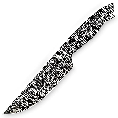 ColdLand Damascus Knife Blank Blade Hand Forged for Hunting Knife Making Supplies, Skinner Blank