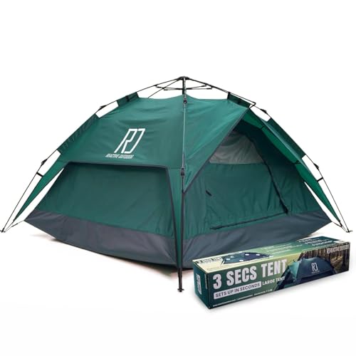 Reactive Outdoor Tent - 3 Second Tent - 3 Sec Instant Pop Up - Easy and Quick Setup Camping - 1 Person Setup Waterproof Double Layer Outdoor Camping (Large (2-3 Person))
