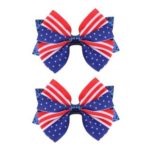 Pinzas para cabello decorativas con bandera americana miniatura 1
