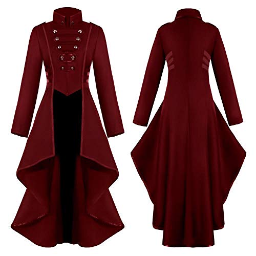 Abrigo Largo Estilo Gotico Medieval Steampunk para Mujer Solapa Chaqueta Victoriana Renaissance...