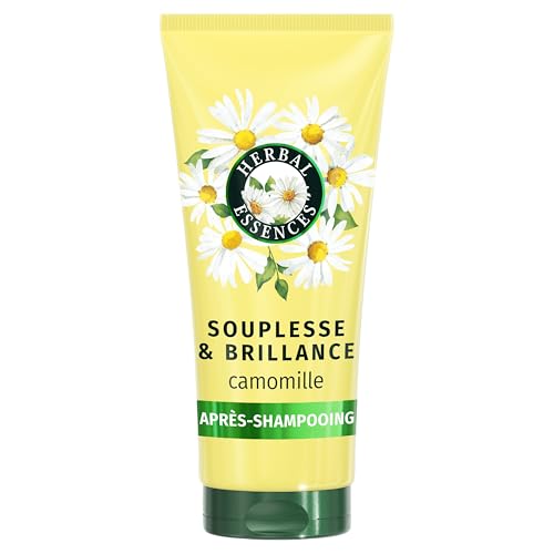 Herbal Essences Souplesse & Brillance Camomille Après-Shampooing 200ml Cheveux Frisés et Ternes plus Souples et Brillants, Extrait de Camomille et Ingrédients d’Origine Naturelle