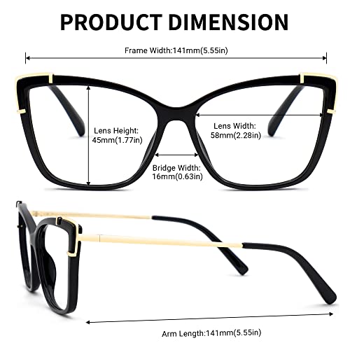 Image of Zeelool Vintage Cat Eye Blue Light Blocking Glasses Computer Gaming Eyewear for Women April JGX611956-01 Black