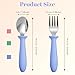 Pimoys 6 Pieces Toddler Utensils Forks and Spoons,Kids Silverware Set with Plastic Handle Stainless Steel Toddler Silverware,Dishwasher Safe