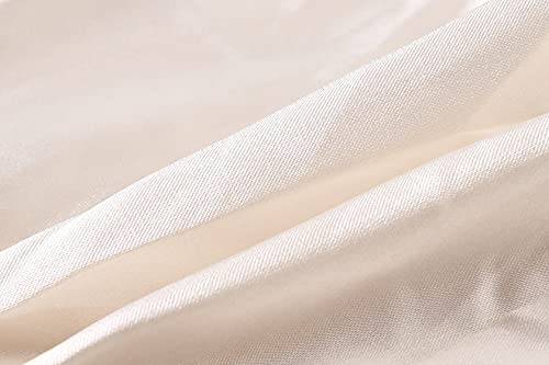 Roniky Womens Winter Beanie Hat, Silk Satin Lined Faux Fur Pom Pom Beanies Hat For Women Girls Warm Winter Knit Hats Beige #TOP7