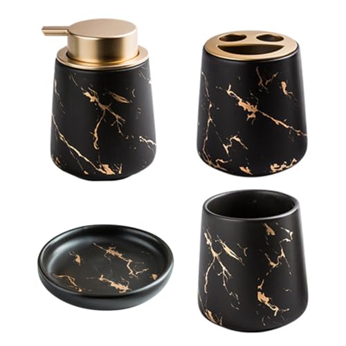 Cabilock 製 歯磨きコップ付き洗面点 大理調マットグリーン 歯ブラシ収納 トゥースペーストトレイ 鹸置き 衛生的でコンパクト バスルーム用