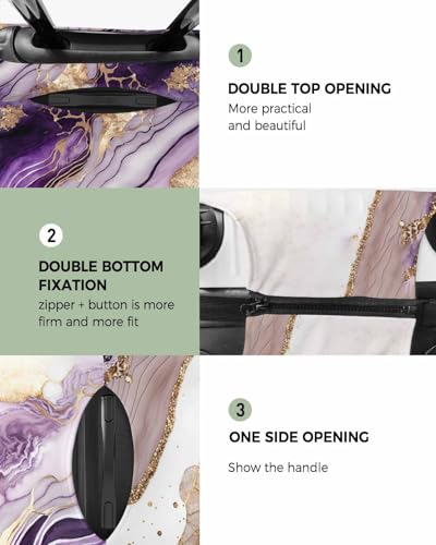 Travel Luggage Cover Spandex Elastic Suitcase Cover for Luggage, Scratch Proof Luggage Cover Protector for Trunk Case 19-21 Inch Luggage, Abstract Streamline Marble Pattern2