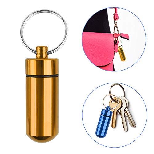 Dadabig 9 stuks medicamenteuze opbergdoos van aluminium, draagbaar, sleutelhouder, medicijndoos, reizen, zakpil, geschikt voor buitenreizen, 9 kleuren - Afbeelding 6