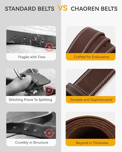 Image of CHAOREN Full Grain Leather Belt for Men, Work Belts for Men Heavy Duty, Daily Wear for Jeans Pants