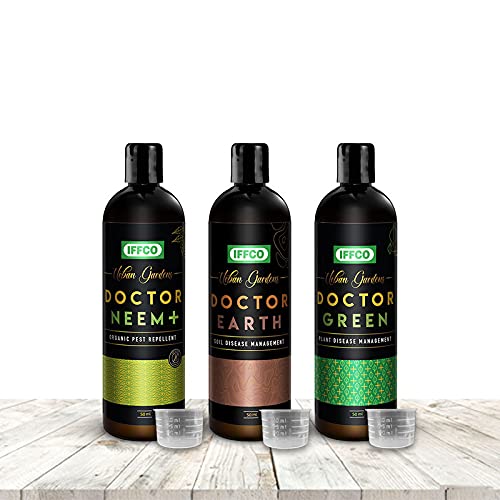IFFCO Urban Gardens - Doctor Series 150 ml - Neem 50ml + Earth 50ml + Green 50ml - Integrated Organic Solution for All Soil & Plant Borne Fungal, Bacterial & Nemetodal Disease and Pest Control