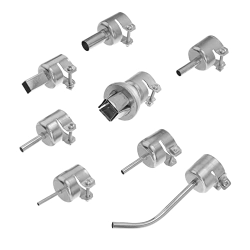 LIFKOME 8 Piezas Boquillas de Soldadura Inoxidable para de Calor Adaptador para Soldadura con Aire Caliente Alta Durabilidad y Rendimiento Estable
