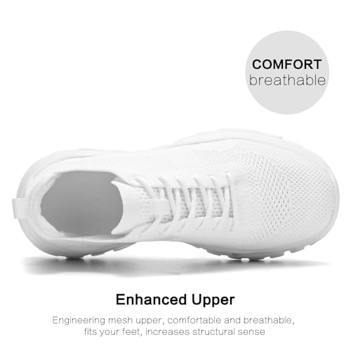 Image of Womens Walking Shoes Non Slip Ladies Running Fashion Athletic Sneakers Work Gym Tennis Athletic Sports Comfort Breathable Lightweight Mesh Soft Sole