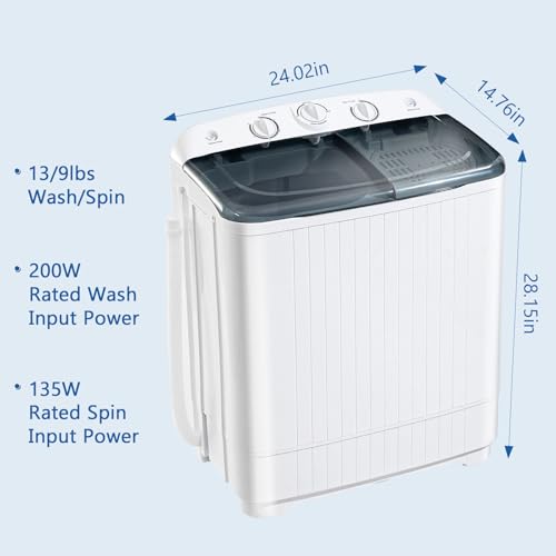 Image of DOGHLY 22lbs Portable Washing Machine, Washer with Drying Rack & 10 Hangers