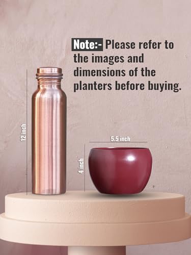 Image of Designer Metal Planter Pots for Living Room Home Decor Indoor Plants Drawing Room Balcony Office Decoration Ideas for Plants Set of 2 (Plants not Included)