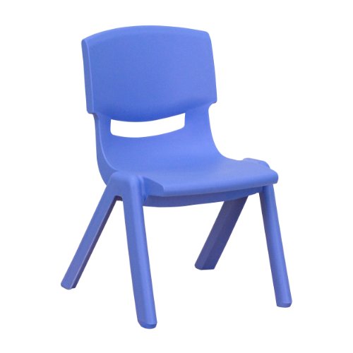 Flash Furniture Blue Plastic Stackable School Chair with 10.5'' Seat Height