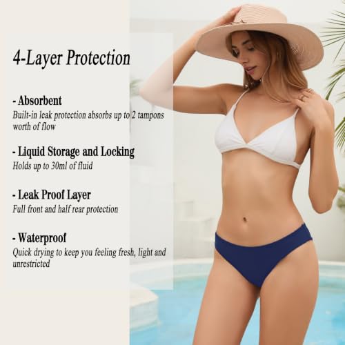 Image of Leoparts Period Swimwear Leakproof Bikini Bottoms Low Rise Swimuit Bottom Briefs for Teen Girls Women
