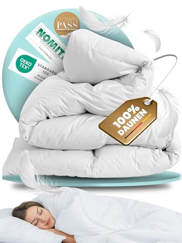 BEFA NATUR Reine Daunendecke Ganzjahr 135x200 cm | 100% Daunen | 560g...