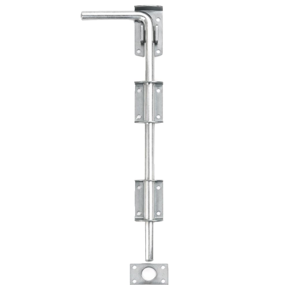 SCORPIO HARDWARE® Garage Gate Drop Bolt, Bow Handle Bolt, Monkey Tail Bolt, Garage Bolt with Closed Keep, Cane Type to Secure Large Gates (Galvanised, Garage Drop Bolt - 15")